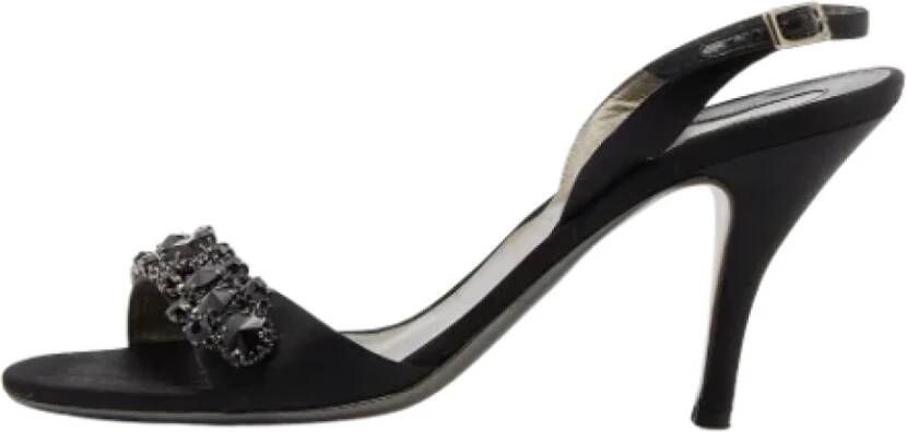 Salvatore Ferragamo Pre-owned Satin sandals Black Dames