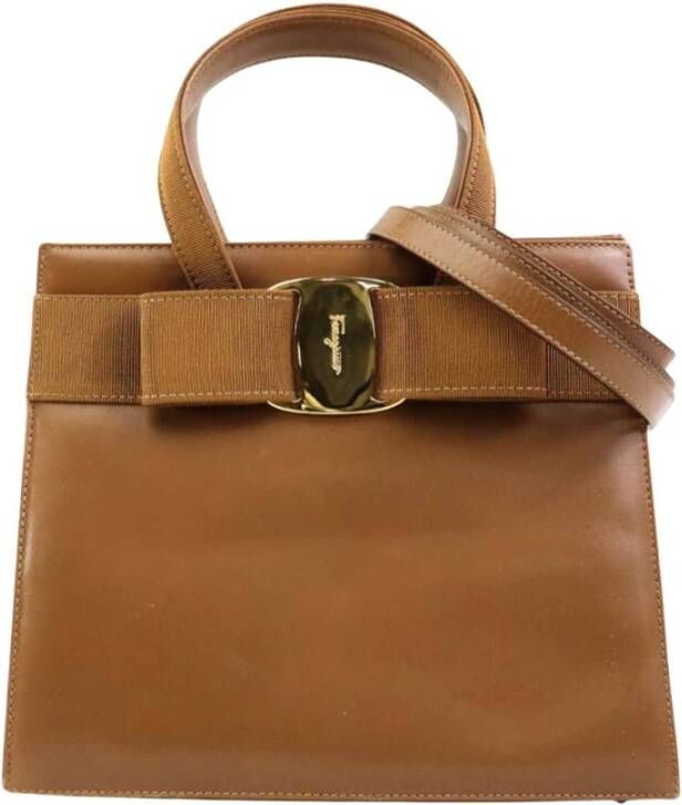 Salvatore Ferragamo Pre-owned Tweedehands Boog Bovenhandvat Satchel 21G478