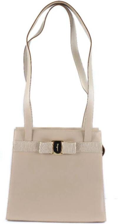 Salvatore Ferragamo Pre-owned Tweedehands Boog Handtas Elegante Leren Tote