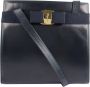 Salvatore Ferragamo Pre-owned Tweedehands Boog Schoudertas Leer Elegante Stijl - Thumbnail 1