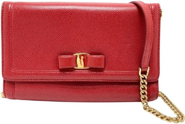 Salvatore Ferragamo Pre-owned Tweedehands Boogdetail Ketting Schoudertas
