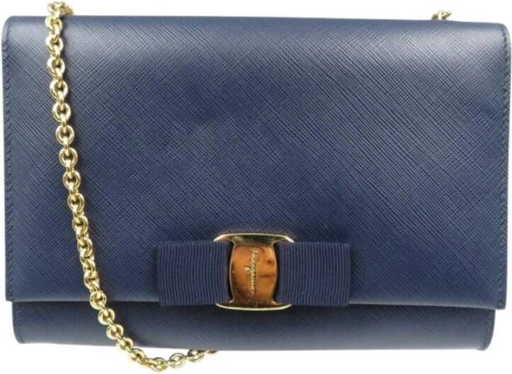 Salvatore Ferragamo Pre-owned Tweedehands Boogdetail Schoudertas