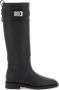 Salvatore Ferragamo Zwarte Leren Enkellaarzen Ruitersport Stijl Black Dames - Thumbnail 4