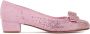 Salvatore Ferragamo Roze & Paarse Ballerina's met kristalversiering Pink Dames - Thumbnail 1
