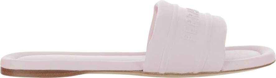 Salvatore Ferragamo Sandalen Leather Sandals With Logo in roze