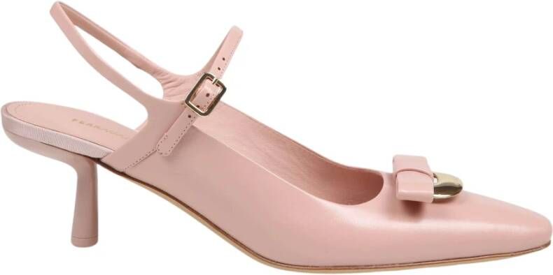 Salvatore Ferragamo Roze leren slingback pumps Pink Dames