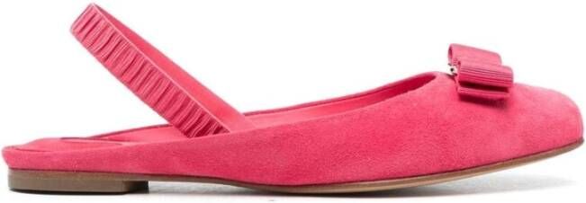 Salvatore Ferragamo Roze Suede Ballerina Schoenen Roze Dames