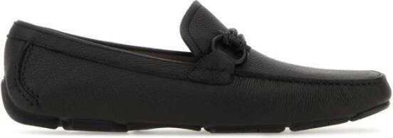 Salvatore Ferragamo Zwarte leren Front loafers Black Heren