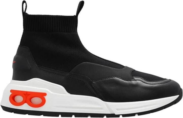 Salvatore Ferragamo Sneakers Black Cosma Sock High-Top Sneakers Woman in zwart