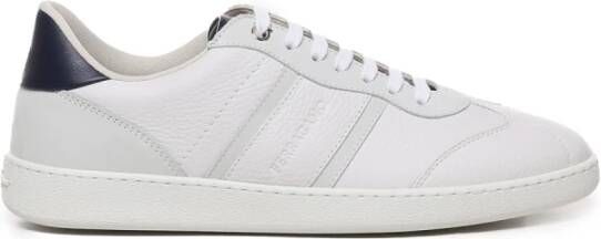 Salvatore Ferragamo Witte Leren Sneakers met Ingedrukt Logo White Heren