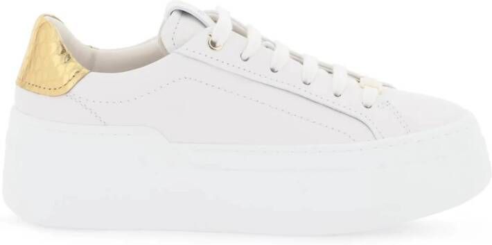 Salvatore Ferragamo Witte Sneakers Paneelontwerp Logo Plaque White Dames