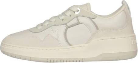 Salvatore Ferragamo Witte Sneakers met Gancini Print Logo White Dames