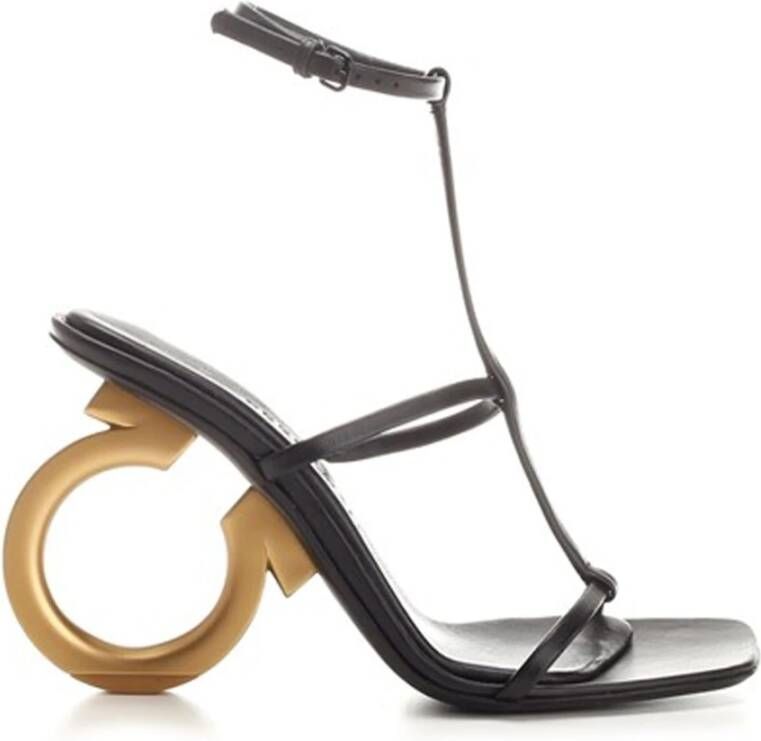 Salvatore Ferragamo Verhoog je stijl met Elina leren sandalen Zwart Dames
