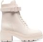 Salvatore Ferragamo Witte Casual Mid Heel Enkellaarsjes White Dames - Thumbnail 1