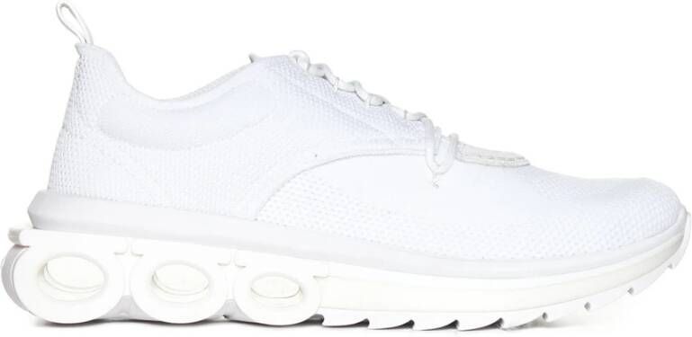 Salvatore Ferragamo Witte Gebreide Sneakers White Heren