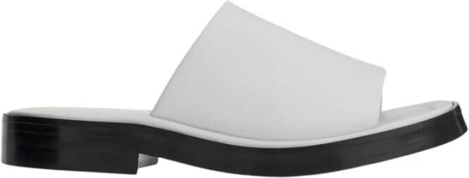 Salvatore Ferragamo Witte Leren Slippers White Dames