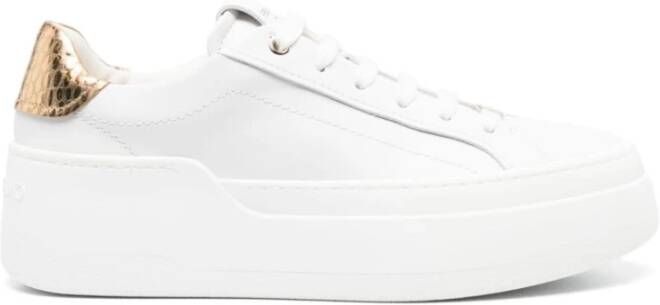 Salvatore Ferragamo Witte Sneakers Paneelontwerp Logo Plaque White Dames