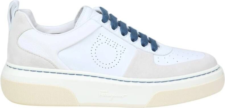 Salvatore Ferragamo Witte Ss23 Herensneakers Wit Heren