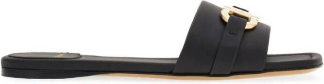 Salvatore Ferragamo Luxe sandalen van kalfsleer met vierkante neus Black Dames