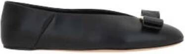 Salvatore Ferragamo Zwarte Leren Ballerina Schoenen Black Dames