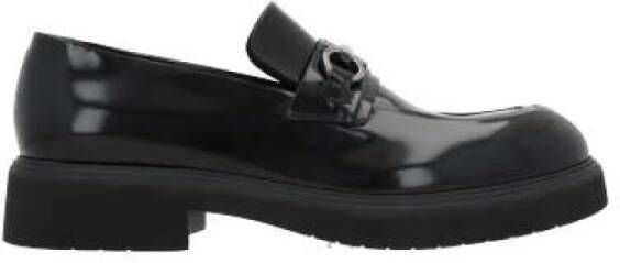 Salvatore Ferragamo Zwarte leren Ferragamo Moccasin Black Heren