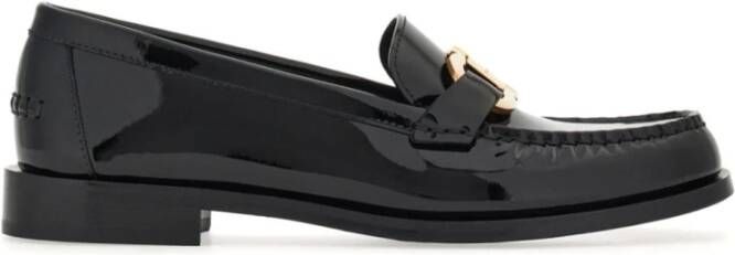 Salvatore Ferragamo Zwarte leren instappers Black Dames