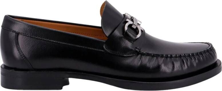 Salvatore Ferragamo Zwarte Leren Loafers Aw23 Black Heren