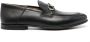Salvatore Ferragamo Zwarte Leren Metalen Band Loafers Black Heren - Thumbnail 1