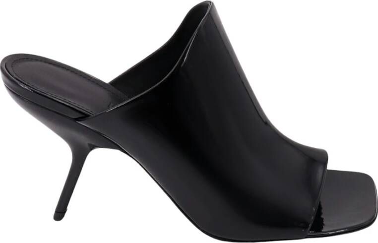 Salvatore Ferragamo Zwarte Leren Sandalen met Vierkante Neus Black Dames