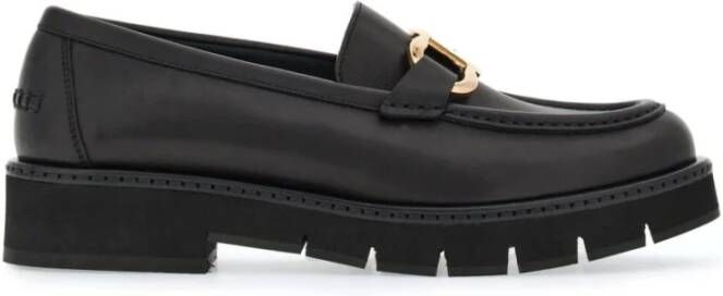 Salvatore Ferragamo Zwarte Maryan Leren Schoenen Black Dames