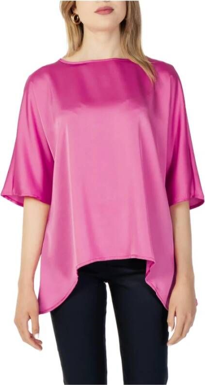 Sandro Ferrone Fuchsia Boot Hals Blouse