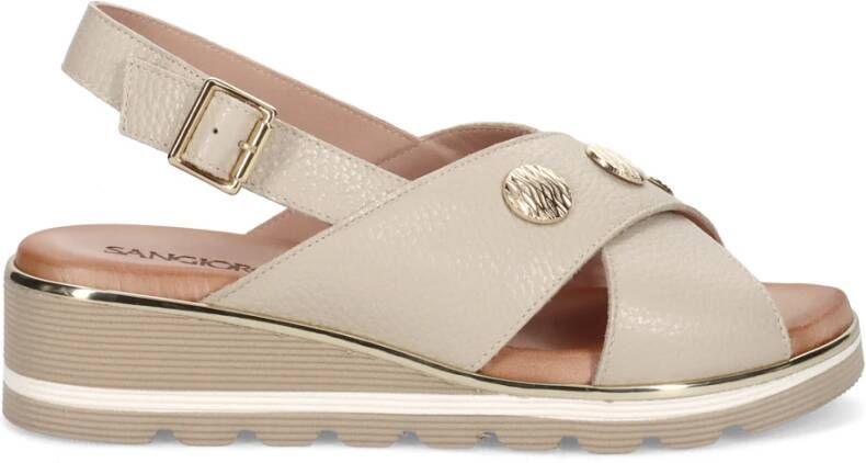 Sangiorgio Beige Leren Sandaal