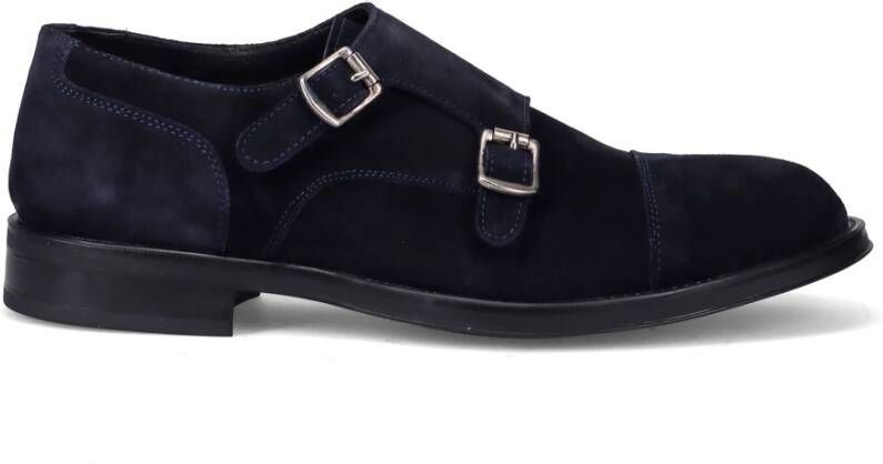 Sangiorgio Blauwe Dubbele Monkstrap Schoen Blue Heren