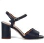 Sangiorgio Blauwe Leren Blokhak Sandalen Blue Dames - Thumbnail 1