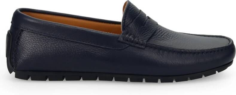 Sangiorgio Blauwe Leren Mocassins Blue Heren