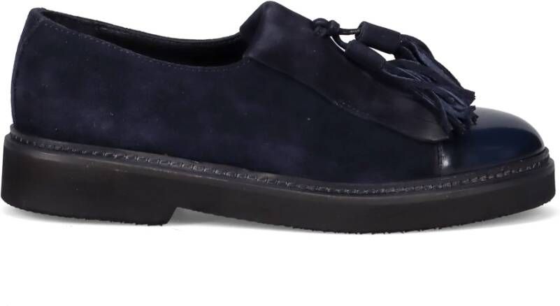 Sangiorgio Blauwe Leren Platte Schoenen Blue Dames