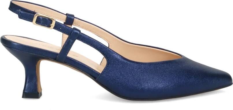 Sangiorgio Blauwe Leren Spoolhak Schoenen