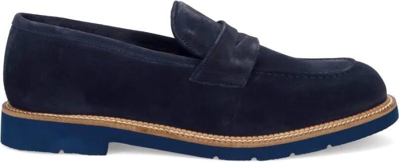 Sangiorgio Blauwe Suède Mocassin Schoen
