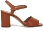 Sangiorgio Bruin Leren Blokhak Sandalen Brown Dames - Thumbnail 1