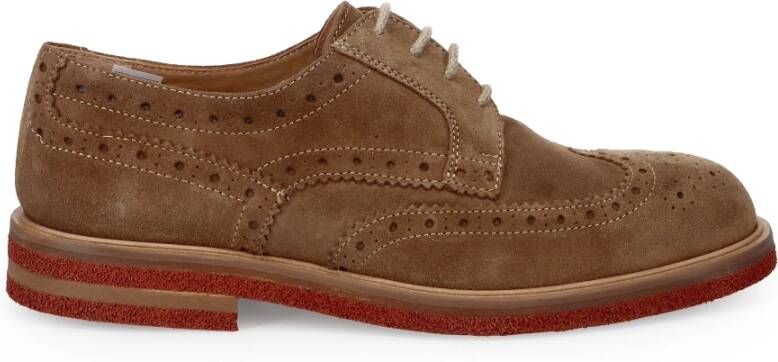 Sangiorgio Bruin Leren Platte Schoenen Klassieke Stijl Brown Heren