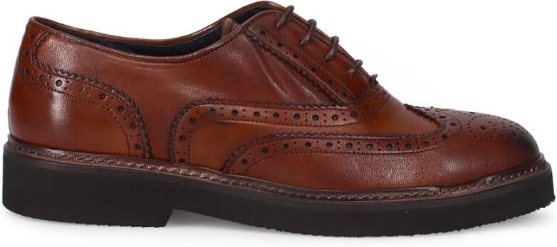 Sangiorgio Bruine Leren Platte Schoenen Brown Dames