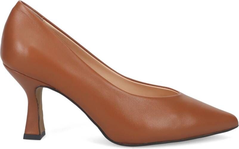 Sangiorgio Bruine leren pumps met hak