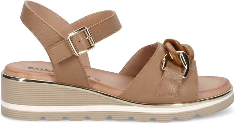 Sangiorgio Bruine leren sandaal Comfort en stijl