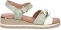 Sangiorgio Groene Leren Sandaal Comfort Stijl - Thumbnail 1