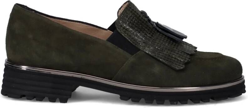 Sangiorgio Groene Slip-On Sneakers met Franjes Green Dames