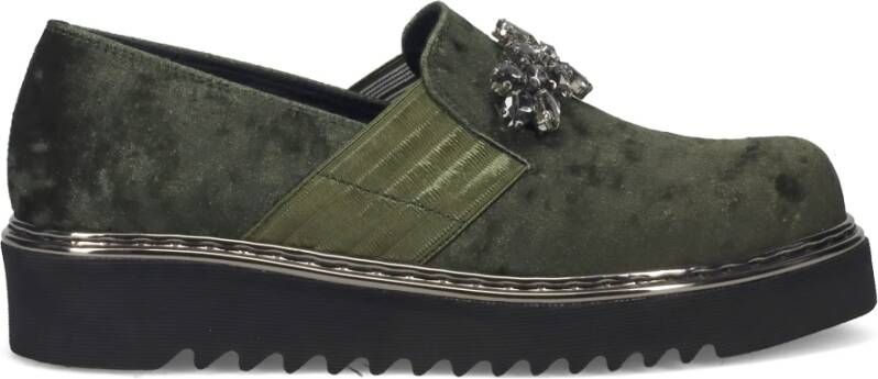 Sangiorgio Groene Sneakers met Glanzend Accessoire Green Dames