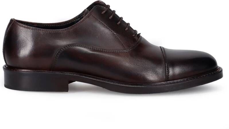 Sangiorgio Klassieke Donkerbruine Platte Schoenen Brown Heren