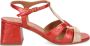 Sangiorgio Rode leren blokhak sandalen - Thumbnail 1