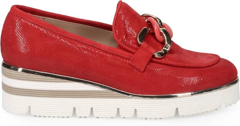 Sangiorgio Rode Suède Mocassins Red Dames