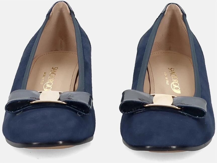 Sangiorgio Blauwe Suède Blokhak Schoen